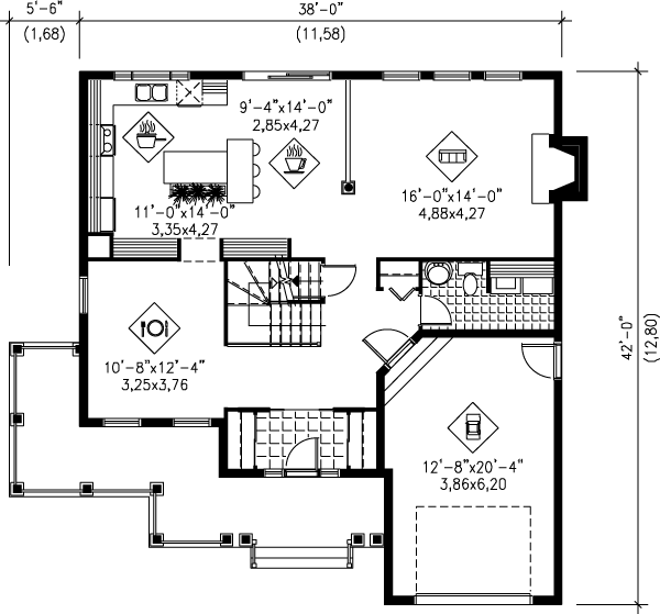 Farmhouse Floor Plan - Main Floor Plan #25-212