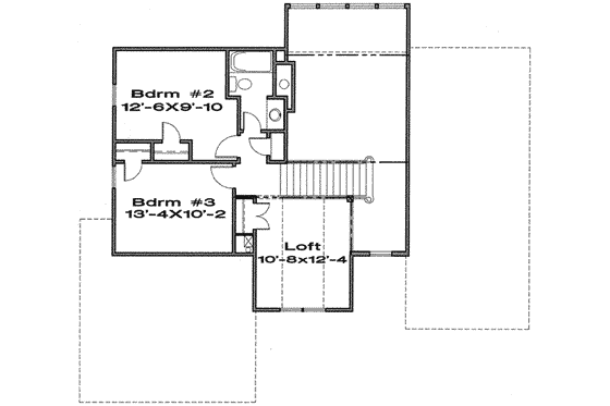 Floor Plan - Upper Floor for Traditional House Plan #6-201 - 4 bed, 2.5 bath