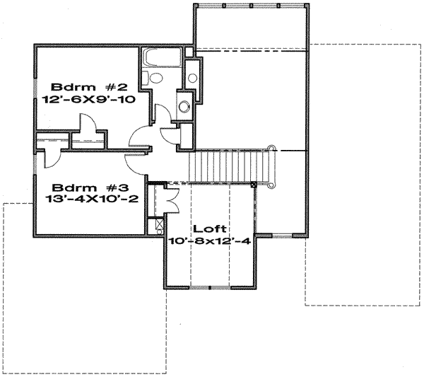 Traditional Floor Plan - Upper Floor Plan #6-201