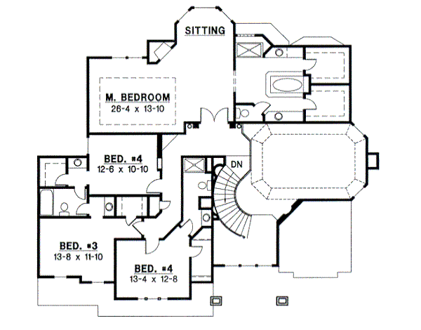 European Floor Plan - Upper Floor Plan #67-599