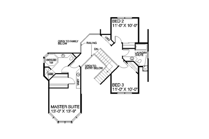 Home Plan - Floor Plan - Upper Floor for Traditional House Plan #60-158 - 4 bed, 2.5 bath