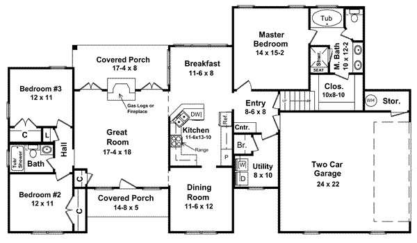 House Blueprint - European Floor Plan - Main Floor Plan #21-119