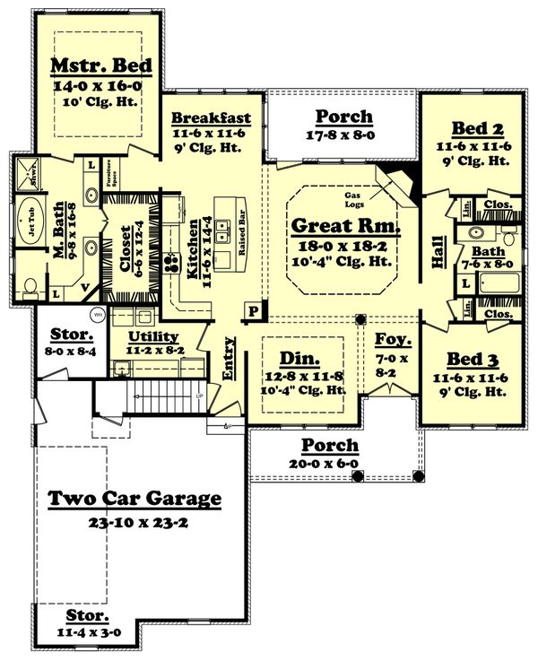 House Plan Design - European Floor Plan - Main Floor Plan #430-44