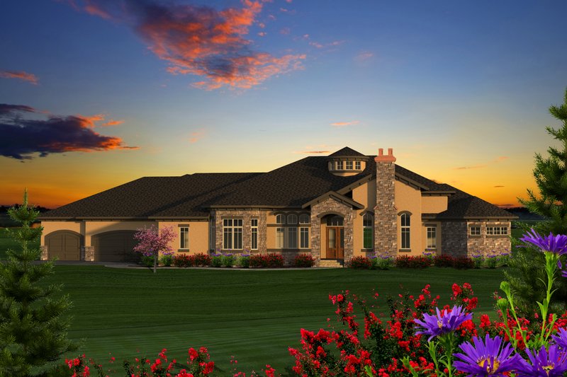 Architectural House Design - Ranch Exterior - Front Elevation Plan #70-1234