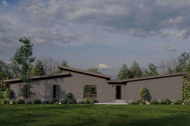 House Plan Design - Exterior - Rear Elevation for Modern House Plan #923-376 - 3 bed, 2 bath