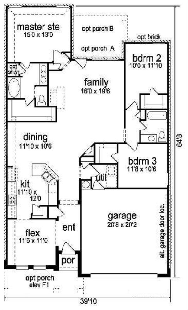 Craftsman Floor Plan - Main Floor Plan #84-266