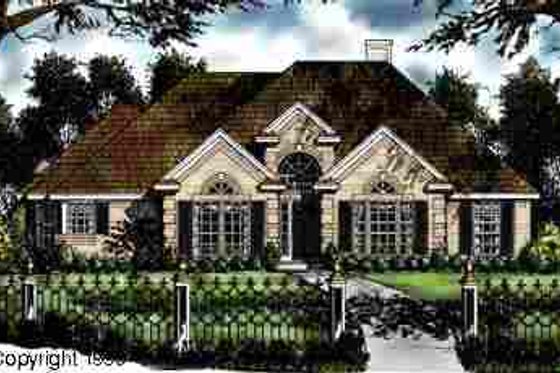 Exterior - Front Elevation for European House Plan #40-125 - 3 bed, 2 bath