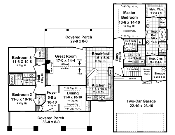 Craftsman Floor Plan - Main Floor Plan #21-346