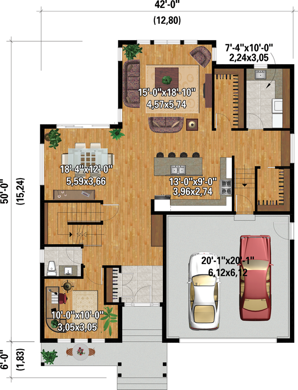 Dream House Plan - Farmhouse Floor Plan - Main Floor Plan #25-4953