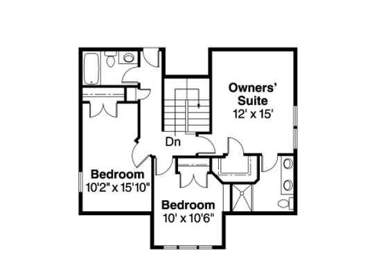 Floor Plan - Upper Floor for Country House Plan #124-616 - 3 bed, 2.5 bath