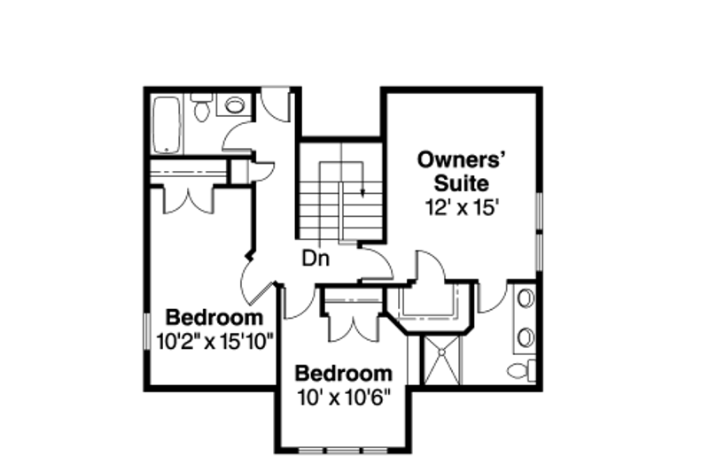 Home Plan - Floor Plan - Upper Floor for Country House Plan #124-616 - 3 bed, 2.5 bath