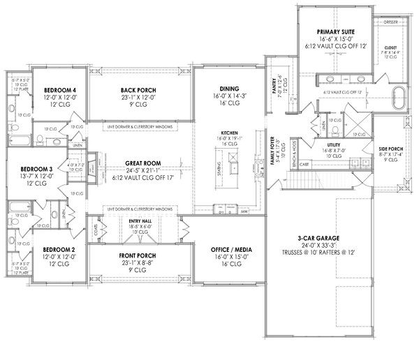 Modern Floor Plan - Main Floor Plan #1096-42