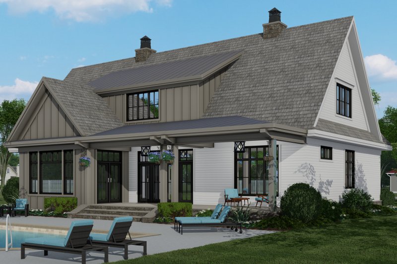 Architectural House Design - Exterior - Rear Elevation for Farmhouse House Plan #51-1156 - 4 bed, 4 bath