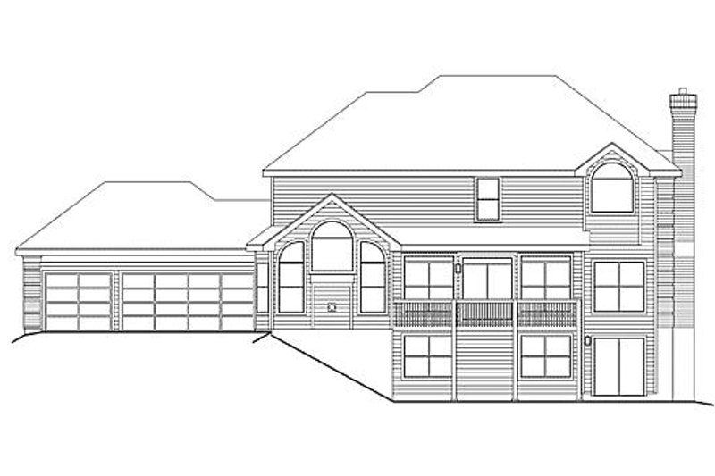 Dream House Plan - Exterior - Rear Elevation for Colonial House Plan #57-297 - 4 bed, 3.5 bath