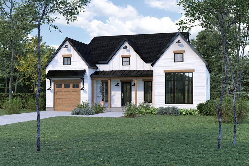 House Blueprint - Farmhouse Exterior - Front Elevation Plan #25-5035