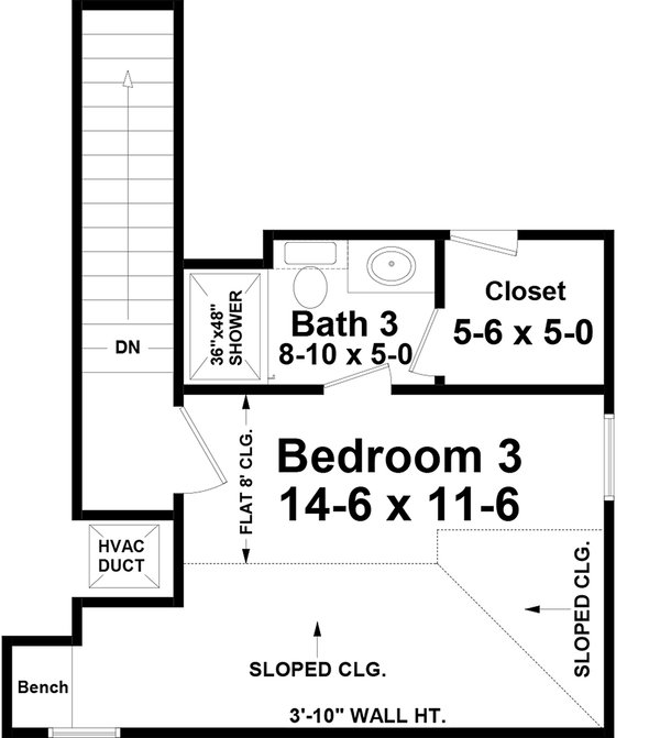 Country Floor Plan - Upper Floor Plan #21-481