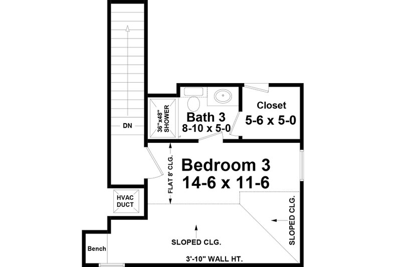 Architectural House Design - Floor Plan - Upper Floor for Country House Plan #21-481 - 3 bed, 3.5 bath