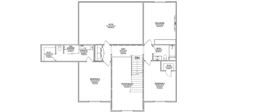 Floor Plan - Upper Floor for Colonial House Plan #1116-40 - 4 bed, 4.5 bath