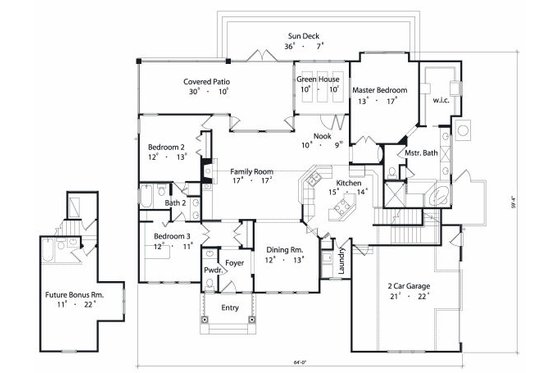 Floor Plan - Main Floor for Traditional House Plan #417-178 - 3 bed, 2.5 bath