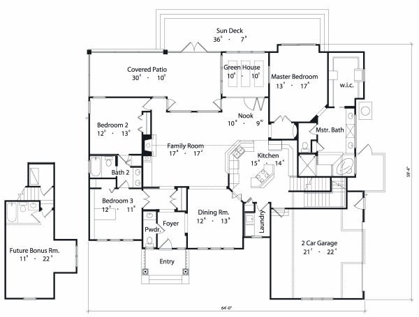 Traditional Style House Plan - 3 Beds 2.5 Baths 1997 Sq/Ft Plan #417 ...