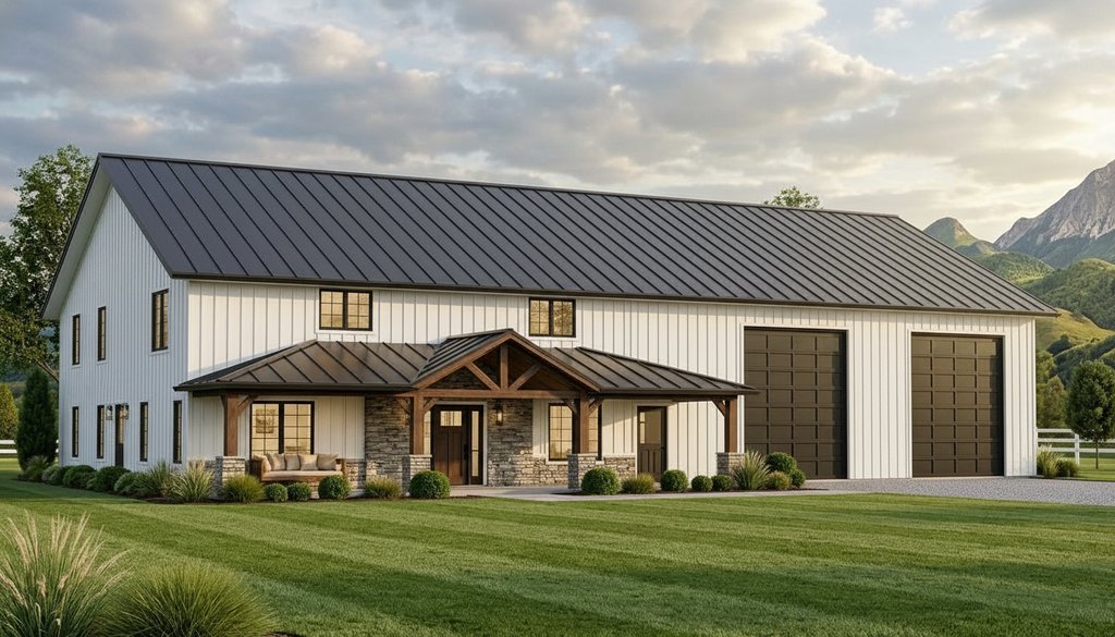 Exterior - Front Elevation 2 for Barndominium House Plan #1064-109 - 3 bed, 2.5 bath