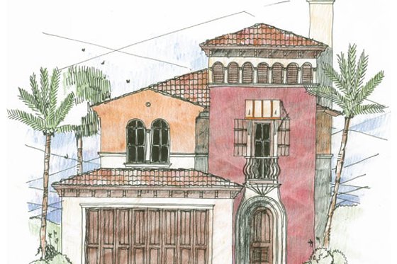 Exterior - Front Elevation for Beach House Plan #426-20 - 3 bed, 2.5 bath