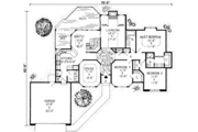 European Style House Plan - 3 Beds 2 Baths 1803 Sq/Ft Plan #312-354 