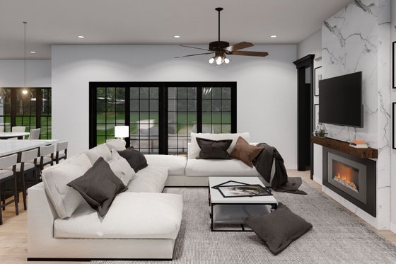 Interior - Family Room for Traditional House Plan #923-64 - 5 bed, 4 bath