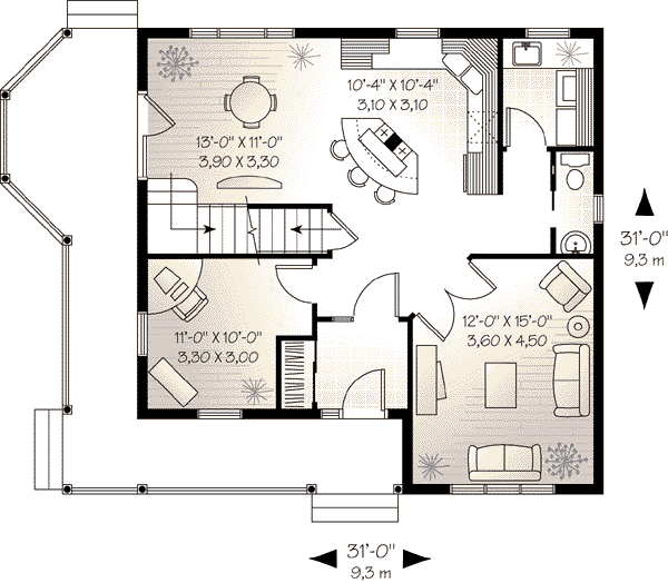 House Plan Design - Cottage Floor Plan - Main Floor Plan #23-521