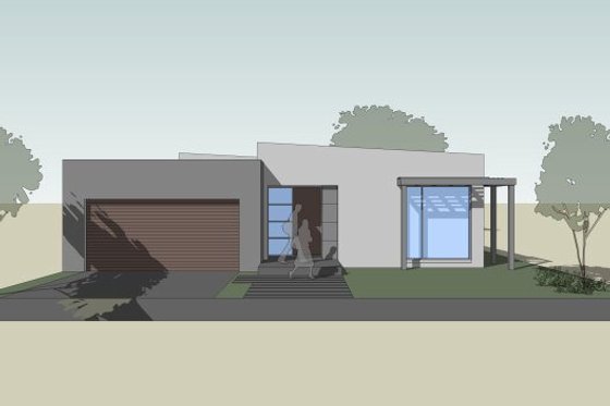 Exterior - Front Elevation 4 for Modern House Plan #496-24 - 3 bed, 2.5 bath