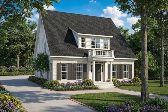 Exterior - Front Elevation 3 for Colonial House Plan #17-2631 - 3 bed, 2.5 bath