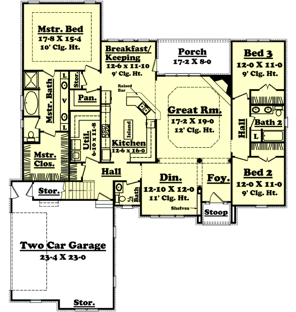 Dream House Plan - European Floor Plan - Main Floor Plan #430-31