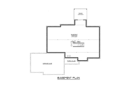 Floor Plan - Lower Floor for Country House Plan #1064-286 - 3 bed, 2.5 bath