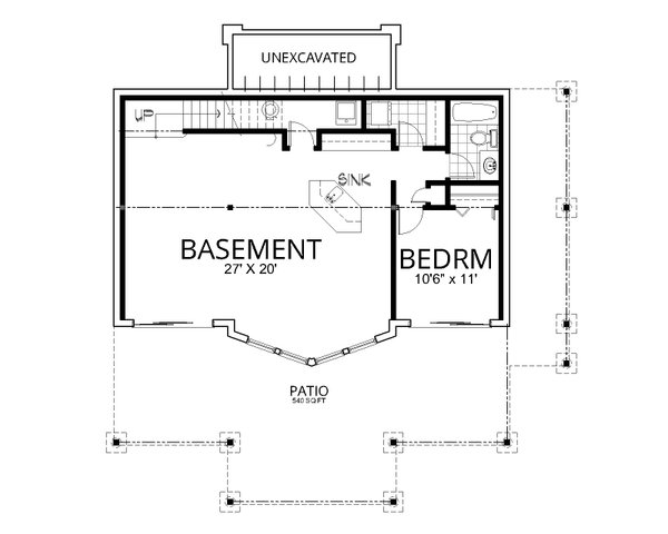 Dream House Plan - Craftsman Floor Plan - Lower Floor Plan #112-306