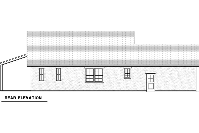 House Design - Exterior - Rear Elevation for Cottage House Plan #1070-222 - 3 bed, 2 bath