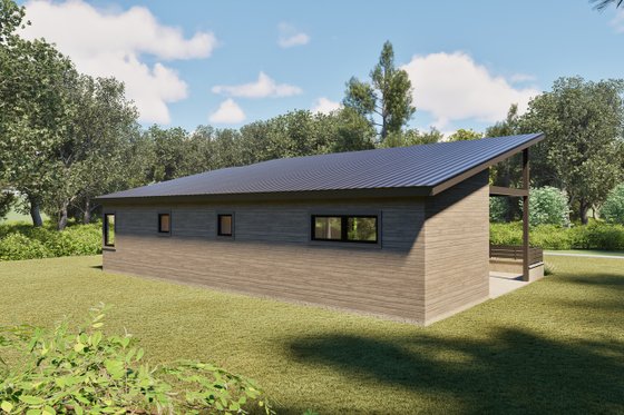 Exterior - Front Elevation 6 for Modern House Plan #1105-14 - 2 bed, 1 bath