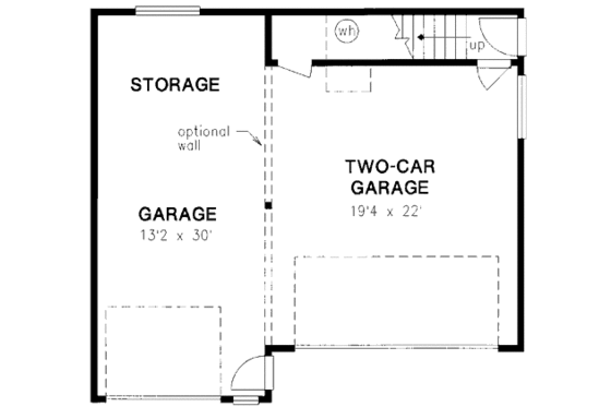 Floor Plan - Main Floor for Traditional House Plan #18-9540 - 2 bed, 1 bath