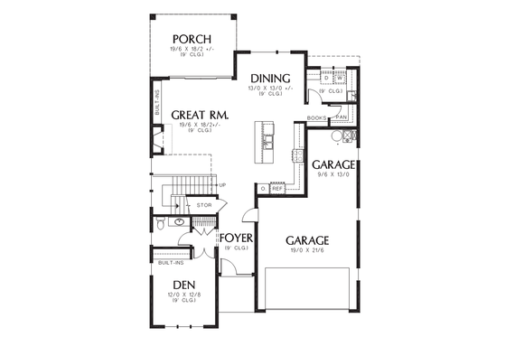 Floor Plan - Main Floor for Contemporary House Plan #48-705 - 4 bed, 2.5 bath