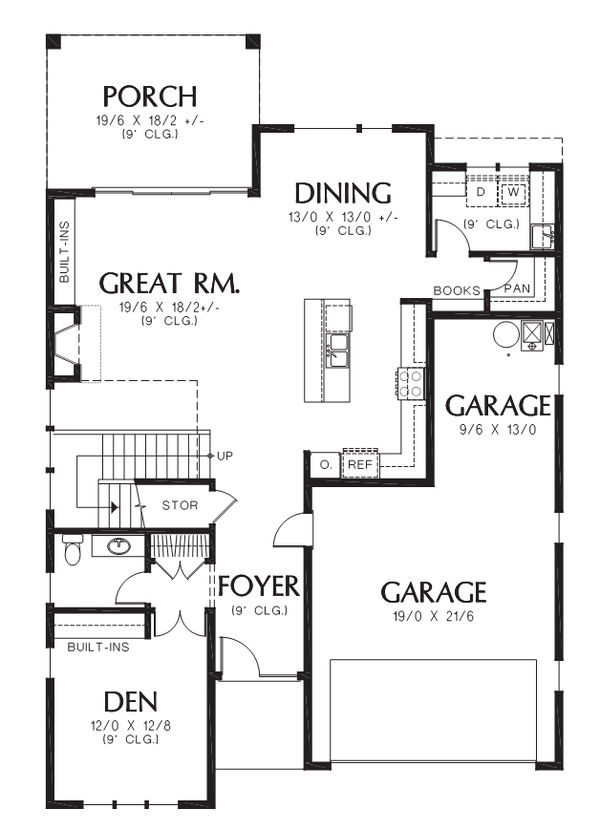 Dream House Plan - Contemporary Floor Plan - Main Floor Plan #48-705