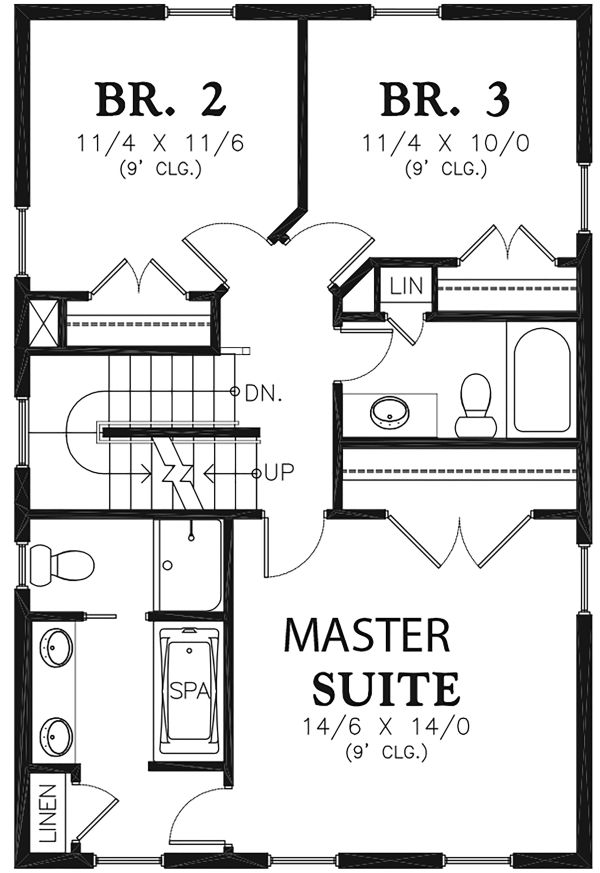 House Plan Design - Farmhouse Floor Plan - Upper Floor Plan #48-964