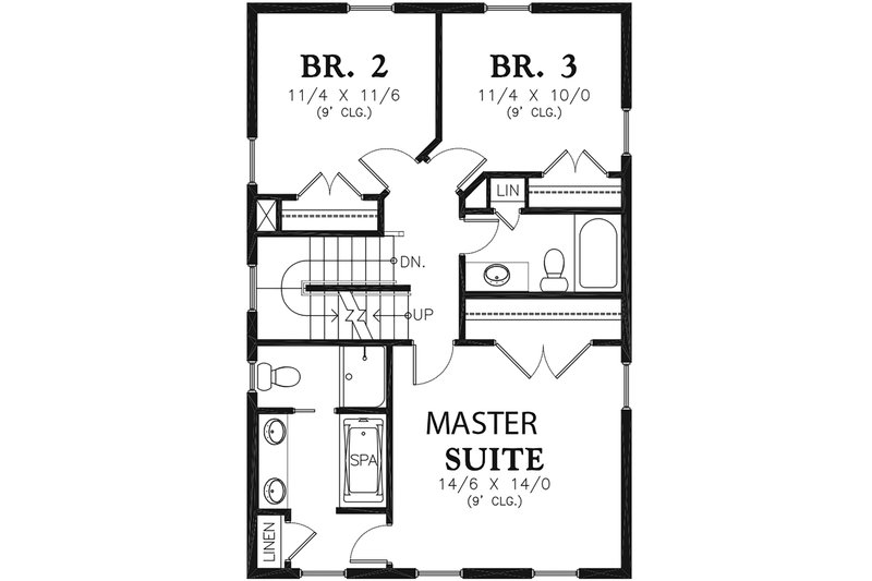 Architectural House Design - Floor Plan - Upper Floor for Farmhouse House Plan #48-964 - 3 bed, 3.5 bath
