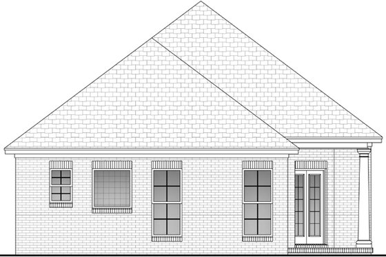 Exterior - Rear Elevation for European House Plan #430-50 - 3 bed, 2 bath