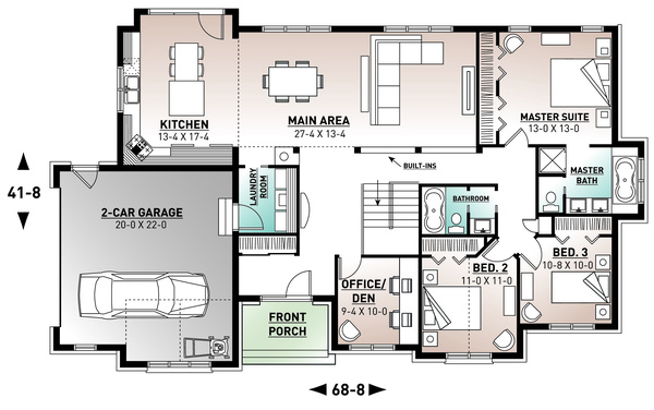Dream House Plan - European Floor Plan - Main Floor Plan #23-646