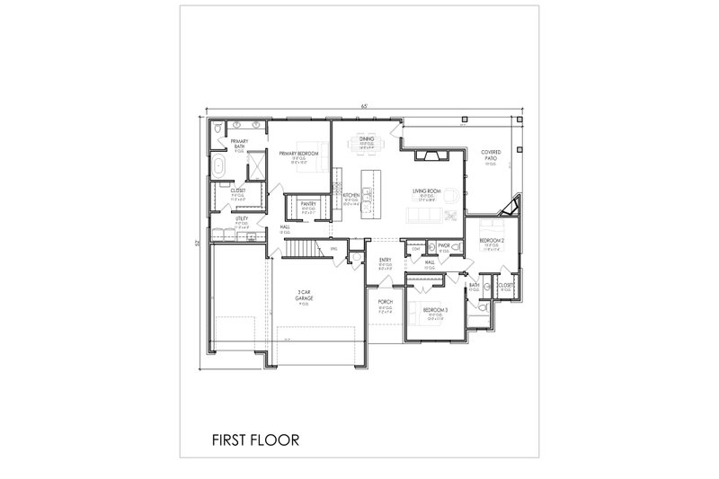 House Blueprint - Floor Plan - Main Floor for Farmhouse House Plan #1119-2 - 4 bed, 3.5 bath