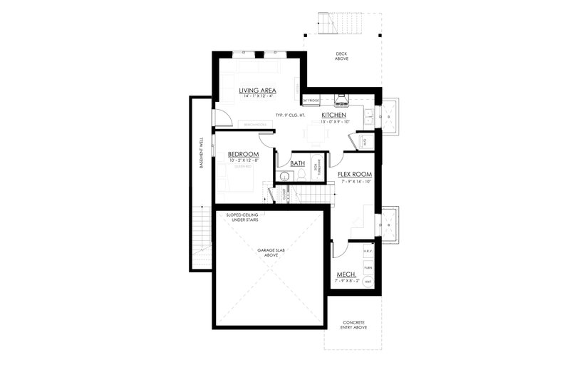 House Design - Floor Plan - Lower Floor for Farmhouse House Plan #1114-117 - 4 bed, 2.5 bath