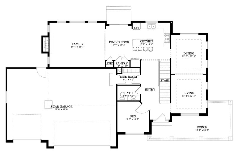 House Blueprint - Floor Plan - Main Floor for Traditional House Plan #1060-135 - 4 bed, 2.5 bath