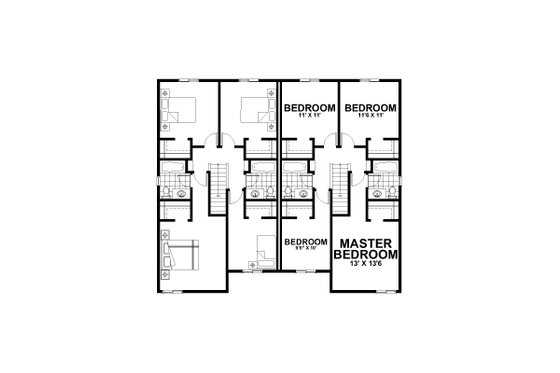 Floor Plan - Upper Floor for Craftsman House Plan #112-209 - 5 bed, 3 bath