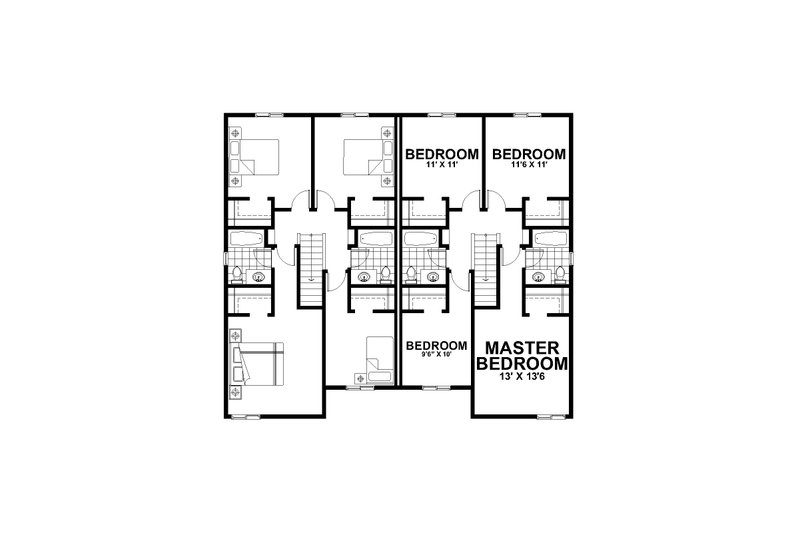 Home Plan - Floor Plan - Upper Floor for Craftsman House Plan #112-209 - 5 bed, 3 bath