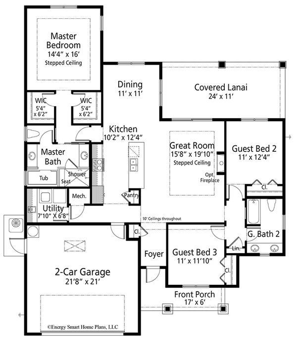 Craftsman Floor Plan - Main Floor Plan #938-99