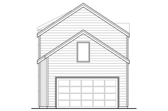 Exterior - Rear Elevation for Contemporary House Plan #124-1129 - 3 bed, 2.5 bath
